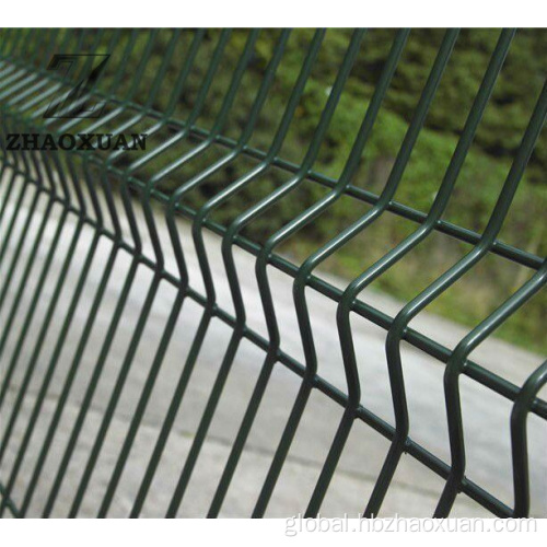 PVC Coated Welded Wire Mesh Fence Peach Shape Post Welded Wire Mesh Fence Supplier